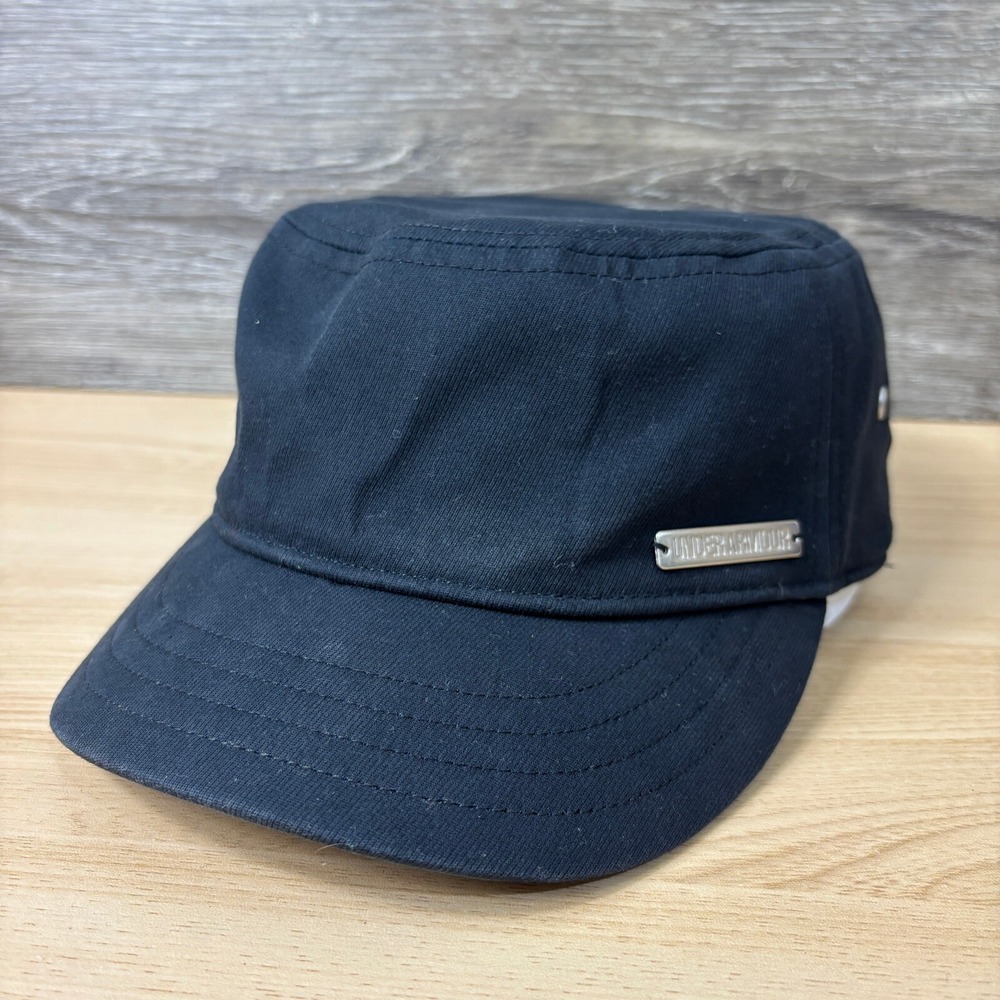 Under Armour Hat Cap Strap Back Womens Black Cadet Army Cap Camo Brim Outdoors